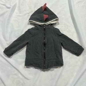 Tommy Bahama Gray Cream Sherpa Dinosaur Cotton Jacket 24 Months